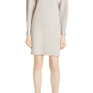 Club Monaco Cream Long Sleeve Dress